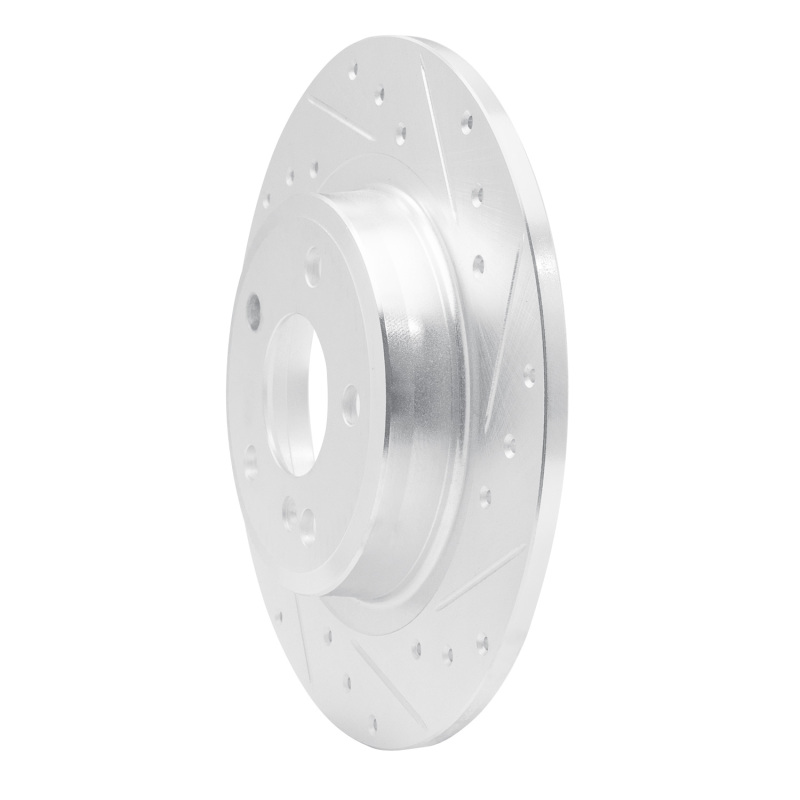 Mercedes-Benz SLK250 Brake Rotor (1) - Rear Right - R1 Concepts - Drilled & Slotted - Silver - `12-`20